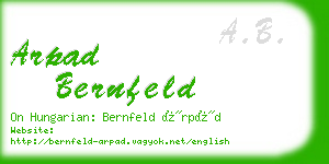 arpad bernfeld business card